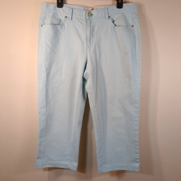 Talbots women's Capri jeans, blue/green, size 12 - Picture 1 of 7